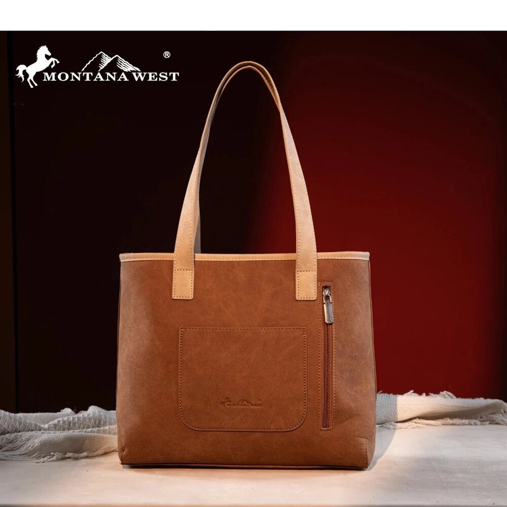 Montana West Embroidered Desert Cactus Tote w/Wallet Set MW1309G-8317W - Picture 3 of 4